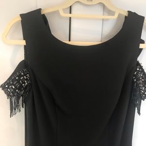 Adrianna Papell black cold shoulder gown